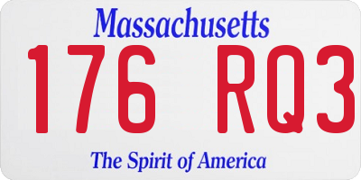 MA license plate 176RQ3