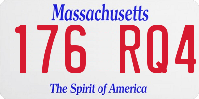 MA license plate 176RQ4