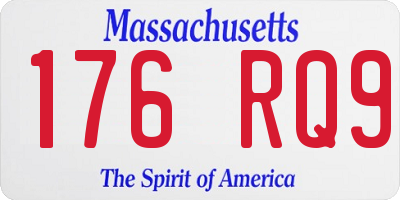 MA license plate 176RQ9
