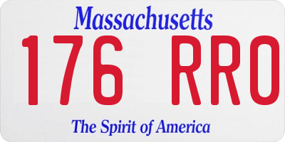 MA license plate 176RR0