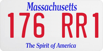 MA license plate 176RR1