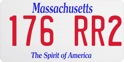 MA license plate 176RR2