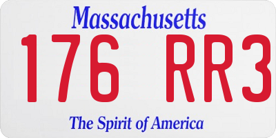 MA license plate 176RR3
