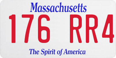 MA license plate 176RR4