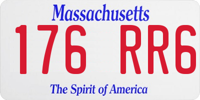 MA license plate 176RR6
