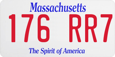 MA license plate 176RR7