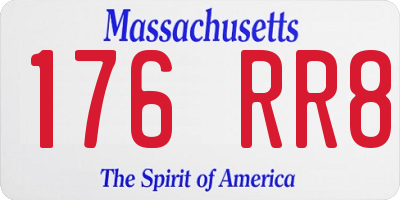 MA license plate 176RR8