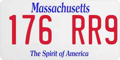 MA license plate 176RR9