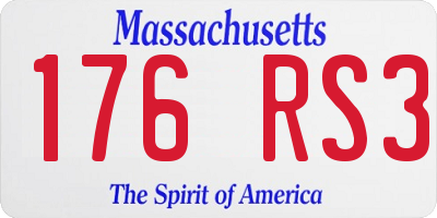 MA license plate 176RS3