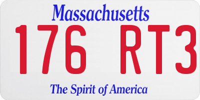 MA license plate 176RT3