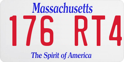 MA license plate 176RT4