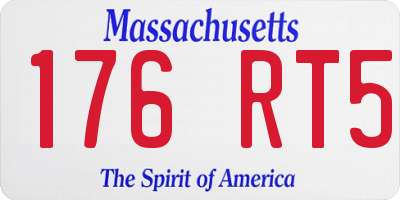 MA license plate 176RT5