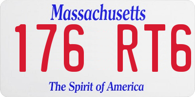 MA license plate 176RT6