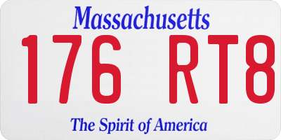 MA license plate 176RT8