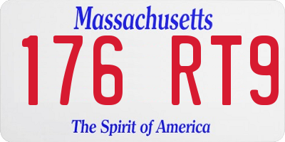 MA license plate 176RT9