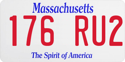 MA license plate 176RU2