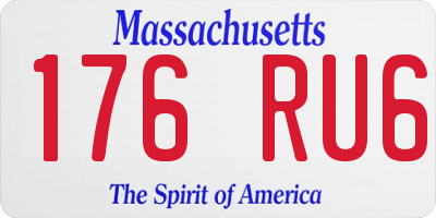 MA license plate 176RU6