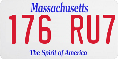 MA license plate 176RU7