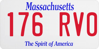MA license plate 176RV0
