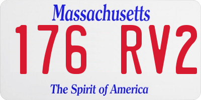MA license plate 176RV2