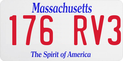MA license plate 176RV3