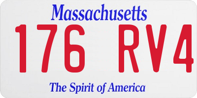 MA license plate 176RV4