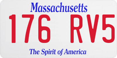 MA license plate 176RV5