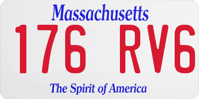 MA license plate 176RV6