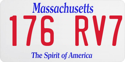 MA license plate 176RV7
