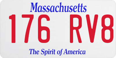 MA license plate 176RV8
