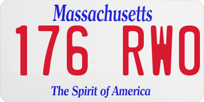 MA license plate 176RW0