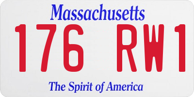 MA license plate 176RW1