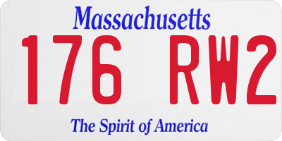 MA license plate 176RW2