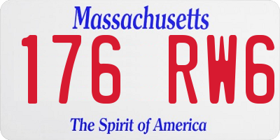 MA license plate 176RW6