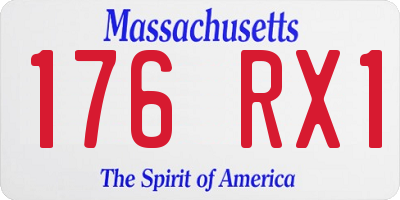 MA license plate 176RX1
