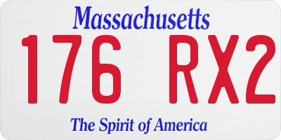 MA license plate 176RX2