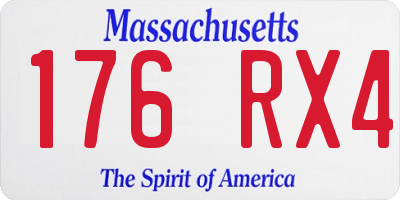 MA license plate 176RX4