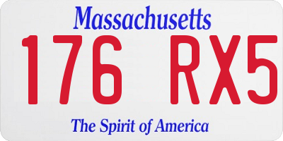 MA license plate 176RX5