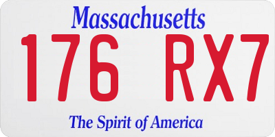 MA license plate 176RX7