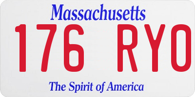 MA license plate 176RY0