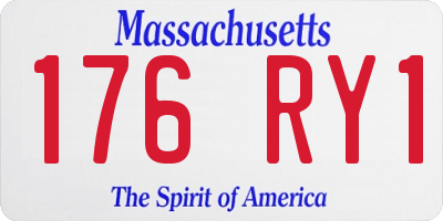 MA license plate 176RY1