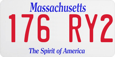 MA license plate 176RY2