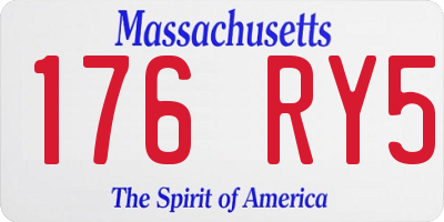 MA license plate 176RY5