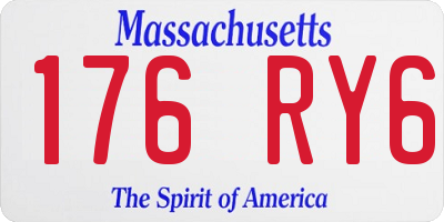 MA license plate 176RY6