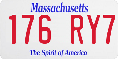 MA license plate 176RY7