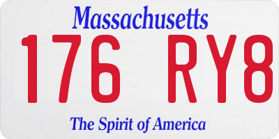 MA license plate 176RY8