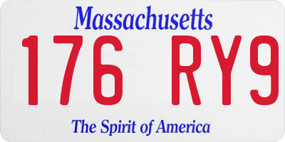 MA license plate 176RY9
