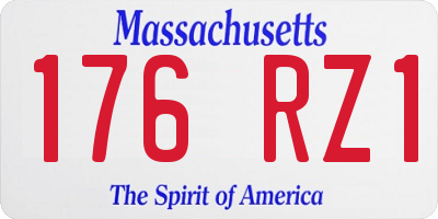 MA license plate 176RZ1
