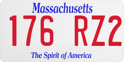 MA license plate 176RZ2