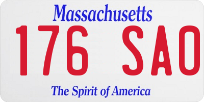 MA license plate 176SA0